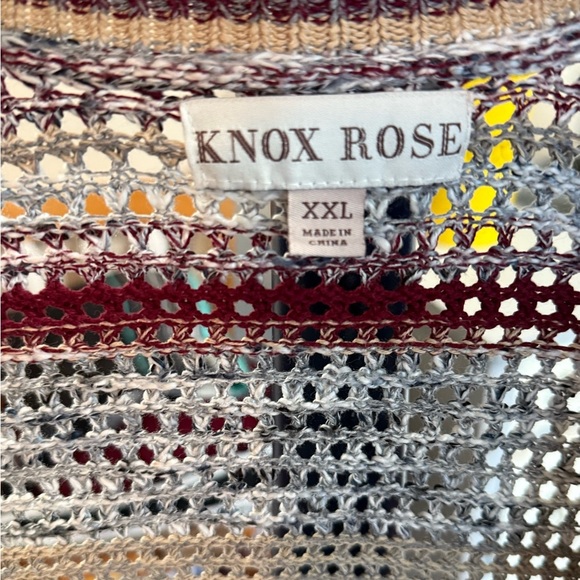 Knox Rose XXL Open Knit Cardigan Sweater - Multicolor Stripes 🍂 - Picture 2 of 16
